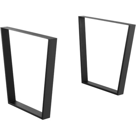 Juego de 2 patas de mesa DIY con tapas protectoras 55 - 75 x 72 cm negro mate 030008080