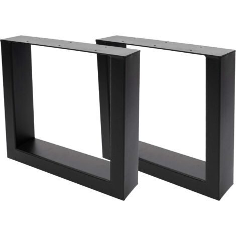 Juego de 2 patas de mesa HHG-886, para mesa de centro banco mesa marco camino de mesa, industrial 37x40cm, negro
