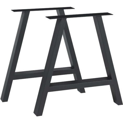 Juego de 2 patas de mesa muebles modernos diseño original DIY acero 40 x 40 cm negro 030009661