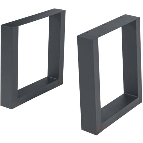 Juego de 2 patas de mesa muebles modernos diseño original DIY acero 40 x 43 cm negro 030009675