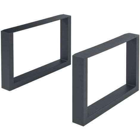 Juego de 2 patas de mesa muebles modernos diseño original DIY acero 40 x 64 cm negro 030009677