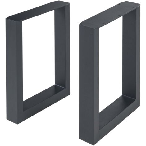 Juego de 2 patas de mesa muebles modernos diseño original DIY acero 43 x 30 cm negro 030009678