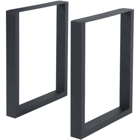 Juego de 2 patas de mesa muebles modernos diseño original DIY acero 72 x 60 cm negro 030009681