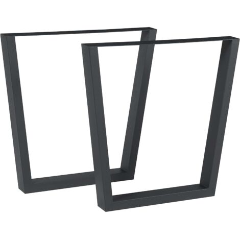 Juego de 2 patas de mesa muebles modernos diseño original DIY acero 72 x 75 cm negro 030009672