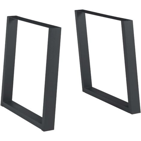 Juego de 2 patas de mesa muebles modernos diseño original DIY acero 72 x 75 cm negro 030009676