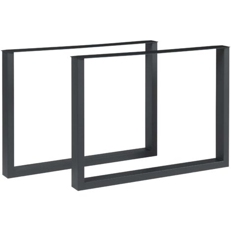 Juego de 2 patas de mesa muebles modernos diseño original DIY acero 72 x 90 cm negro 030009684