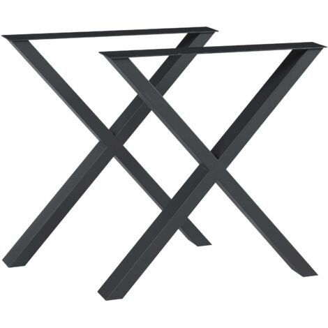 Juego de 2 patas de mesa para mueble moderno 72 x 55 cm acero negro 030009687