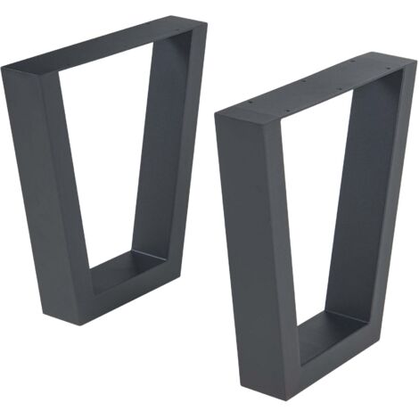 Juego de 2 patas de mesa para muebles modernos acero 43 x 40 cm color negro 030009671