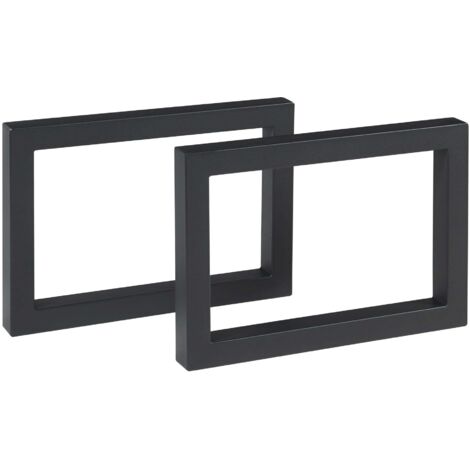 Juego de 2 patas de mesa para muebles modernos diseño original 35 x 50 cm acero negro 030009673