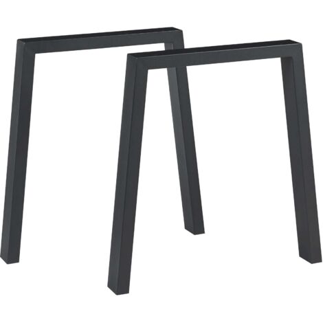 Juego de 2 patas de mesa para muebles modernos diseño original 72 x 70 cm acero negro 030009670