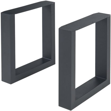 Juego de 2 patas de mesa para muebles modernos diseño original acero 43 x 40 cm color negro 030009679
