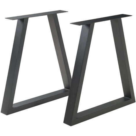 Juego de 2 patas de mesa para muebles modernos diseño original acero 72 x 70 cm color negro 030009674