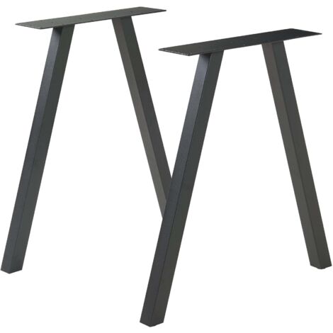 Juego de 2 patas de mesa para muebles modernos diseño original DIY acero 72 x 70 cm color negro 030009669