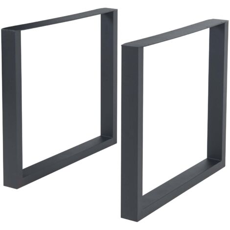 Juego de 2 patas de mesa para muebles modernos diseño original DIY acero 72 x 70 cm negro 030009682