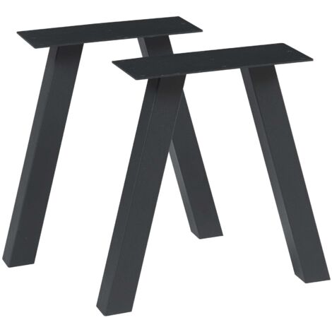 Juego de 2 patas de mesa para muebles modernos diseño original DIY acero Heustreu 40 x 40 cm negro 030009668