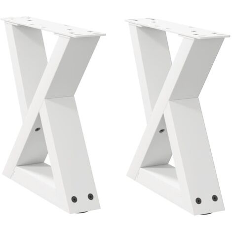 Juego de 2 patas modernas de acero para mesa de centro de 40 x 30-31 cm con deslizadores ajustables estilo contemporáneo color blanco 020056967