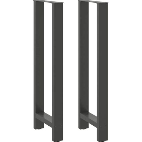 Juego de 2 patas modernas para mesa de bar con niveladores ajustables 50 x 110 cm acero antracita 020057594