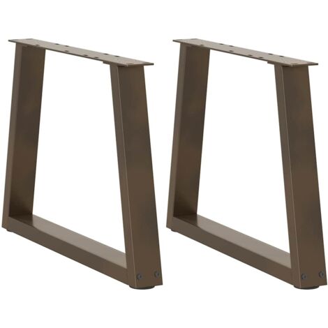 Juego de 2 patas modernas para mesa de centro de acero con recubrimiento en polvo 60 x 42-43,3 cm con deslizadores ajustables diseño elegante 020056850