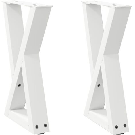Juego de 2 patas modernas regulables para mesa de centro 38 x 42-43,3 cm en acero blanco 020056987