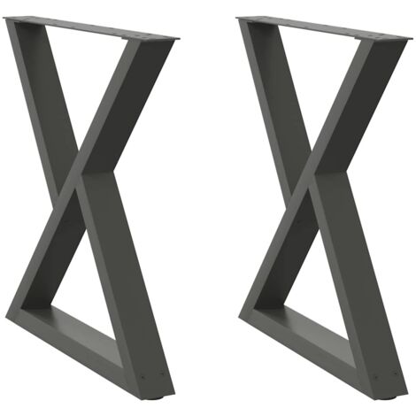 Juego de 2 patas modulares para mesa de comedor de 70 x 73 cm con deslizadores ajustables diseño moderno en acero antracita 020057012