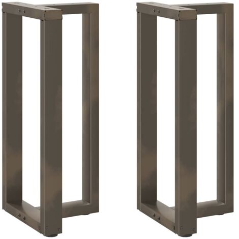 Juego de 2 patas para mesa de bar en forma de T 40 x 35 x 90 cm con niveladores ajustables diseño moderno acero negro 020057341