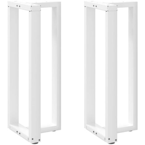Juego de 2 patas para mesa de bar en forma de T 50 x 35 x 100 cm con niveladores ajustables estilo moderno acero blanco 020057351