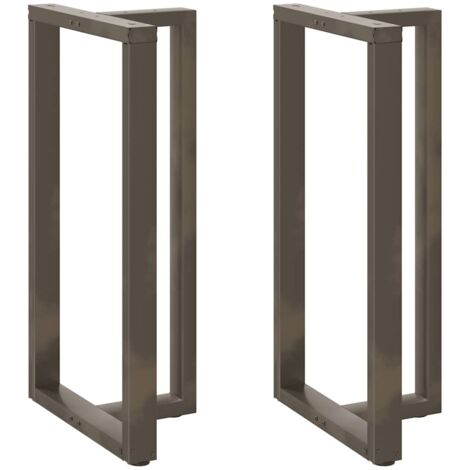 Juego de 2 patas para mesa de bar en forma de T 60 x 35 x 111 cm con niveladores ajustables diseño moderno metal negro 020057367