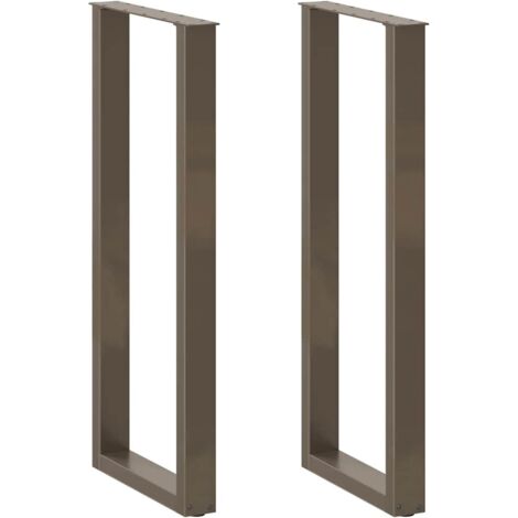 Juego de 2 patas para mesa de bar en forma de U 50 x 110 cm macizas estética moderna en acero natural 020057487