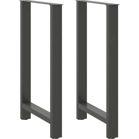 Juego de 2 patas para mesa de bar modernas de 60 x 100 cm con niveladores regulables en acero antracita 020057586