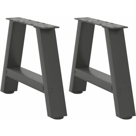 Juego de 2 patas para mesa de centro en forma de A de 50 x 30 cm con niveladores ajustables diseño moderno en acero antracita 020057098