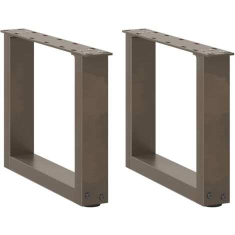 Juego de 2 patas para mesa de centro en forma de U 30 x 31 cm con niveladores ajustables estilo moderno acero natural 020057371