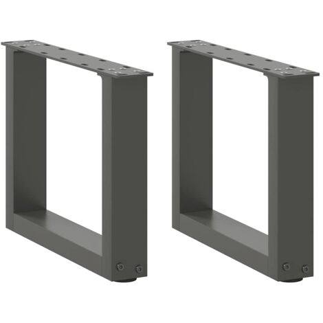 Juego de 2 patas para mesa de centro en forma de U de 40 x 30-31 cm con niveladores ajustables diseño moderno en acero antracita 020057374