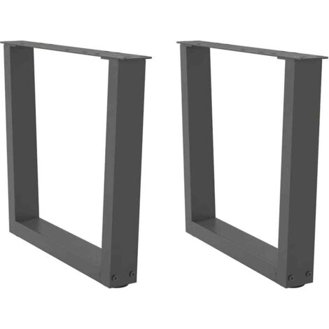 Juego de 2 patas para mesa de centro en forma de V ajustables y estables 50 x 42-43,3 cm en acero con recubrimiento de polvo antracita 020056918