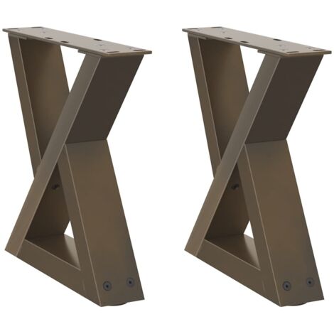 Juego de 2 patas para mesa de centro moderna con deslizadores ajustables 40 x 31 cm en acero natural 020056969