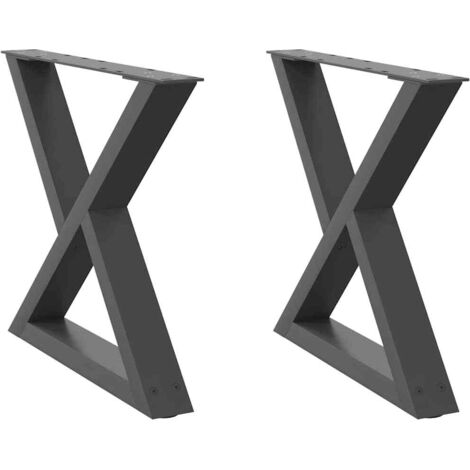 Juego de 2 patas para mesa de centro moderna de 50 x 43 cm con deslizadores ajustables en acero antracita 020056992