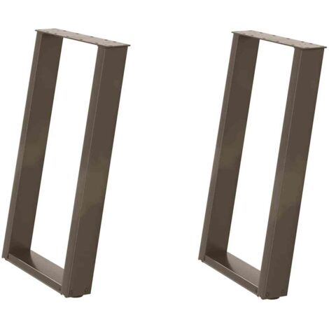 Juego de 2 patas para mesa de comedor en forma de U 60 x 73 cm robustas y estables diseño moderno en acero natural 020057071