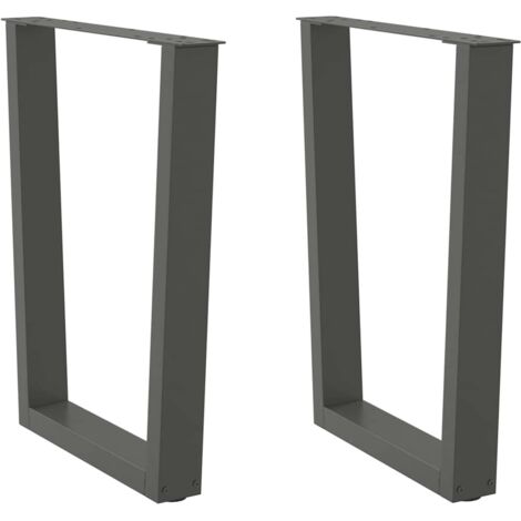 Juego de 2 patas para mesa de comedor en forma de V 60 x 72-73,3 cm con deslizadores ajustables estilo moderno acero antracita 020056929