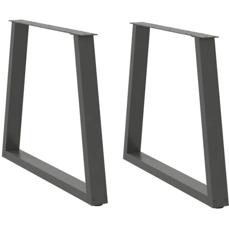 Juego de 2 patas para mesa de comedor en forma de V 70 x 72-73 cm acabado moderno aptas para oficina o salón acero antracita 020056861
