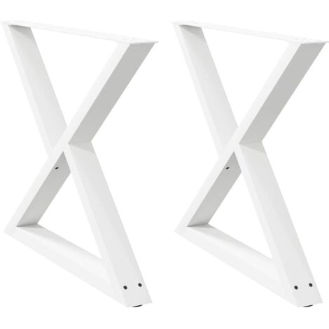 Juego de 2 patas regulables para mesa de comedor contemporánea de 90 x 72 cm en acero blanco 020057018