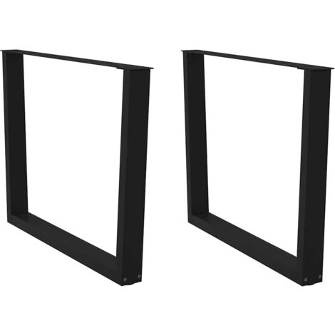 Juego de 2 patas regulables para mesa de comedor de diseño moderno de 100 x 73 cm en acero negro 020056942