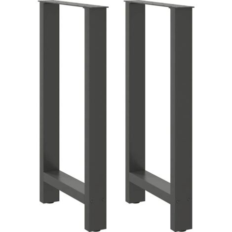 Juego de 2 patas robustas para mesa de bar de diseño moderno 50 x 90-91 cm acero antracita 020057570