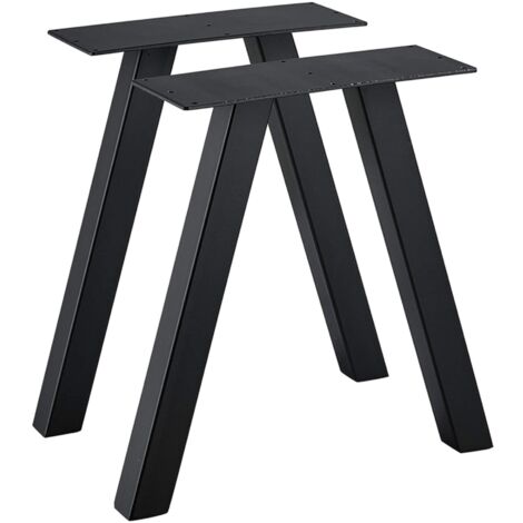 Juego de 2 patas triangulares para mesa de boda 42 x 40 cm acero negro 030008093