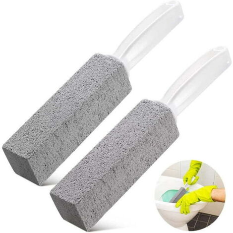 Juego de 2 piedras pómez para inodoros, limpiador de inodoros de piedra pómez, con mango extra largo y cepillo de piedra pómez para limpieza de inodoros, elimina la cal
