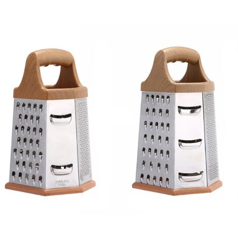 Juego de 2 piezas: Cepillo de seis lados con veta de madera, cortador de verduras multifuncional, pelador de acero inoxidable de 8 y 9 pulgadas.