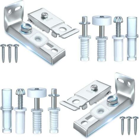 Juego de 2 piezas de repuesto para puertas corredizas plegables para armarios que incluye un soporte superior e inferior, un pivote de 3/8" y una rueda guía de 7/8" para puertas de acordeón y puertas 