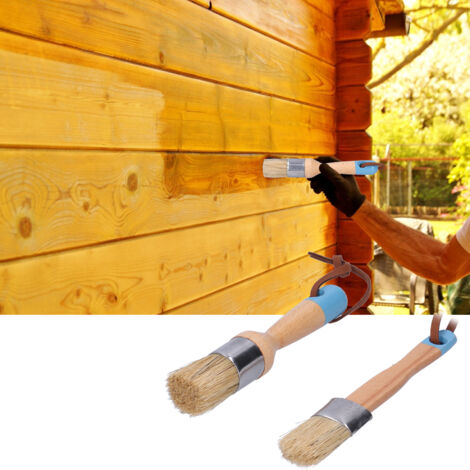 Juego de 2 pinceles para pintar y pulir muebles, 2, 2,5 cm, mango ergonómico y cerdas sintéticas de alta calidad para decoración del hogar.