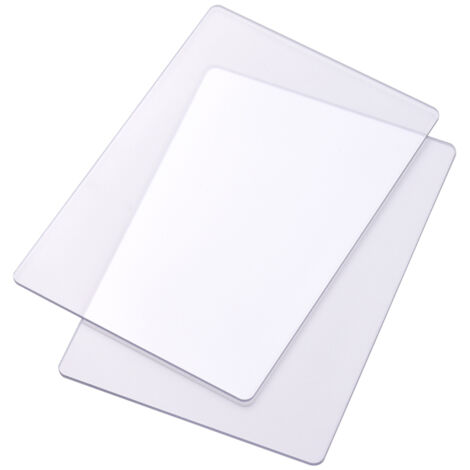 Juego de 2 placas de corte transparentes de policarbonato resistente, de 3 mm de grosor, para máquinas de corte y repujado, manualidades, scrapbooking y tarjetería, 22 x 15,5 cm.