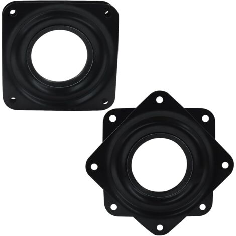 Juego de 2 platos giratorios de 7,2 cm (3 pulgadas), con soporte giratorio, plato giratorio redondo, para oficina, color negro.