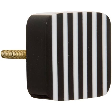 Juego de 2 pomos de latón para muebles Mia en blanco y negro - Atmosphera créateur d'intérieur