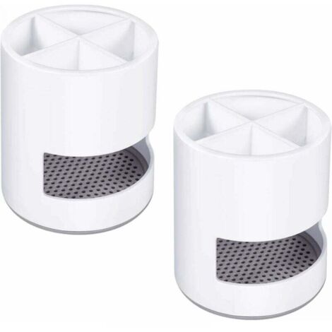 Juego de 2 portacepillos de dientes, ventilado y resistente al moho, práctico para guardar artículos en el baño, color blanco.